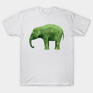 Low Poly Green Elephant T-Shirt